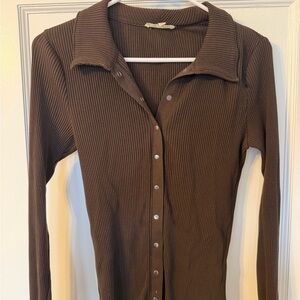 Madewell Ribbed Button-Up Top